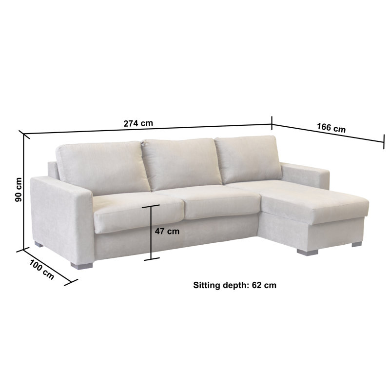 Victor 5 Seater Sofa Bed, Right Corner
