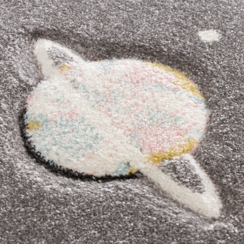 Baris Machine Woven Polypropylene Rug, Round 5'3"