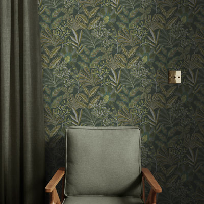  Papier peint émeraude Vendura Weave