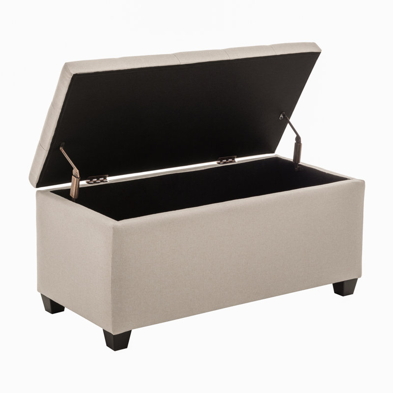 Banc de rangement en tissu Teodula, Beige