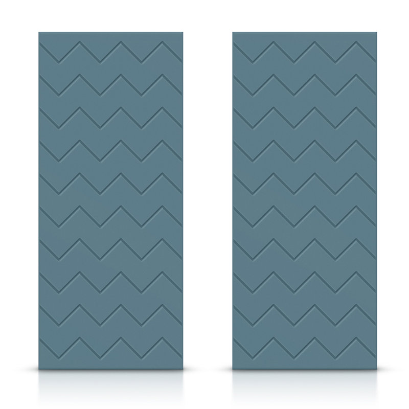Portes de placard coulissantes à panneaux en bois manufacturé, Bleu dignité, 60 po x 96 po