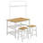 Hollis Brown/White 3-Piece Kitchen Island Counter Height Table with Stools