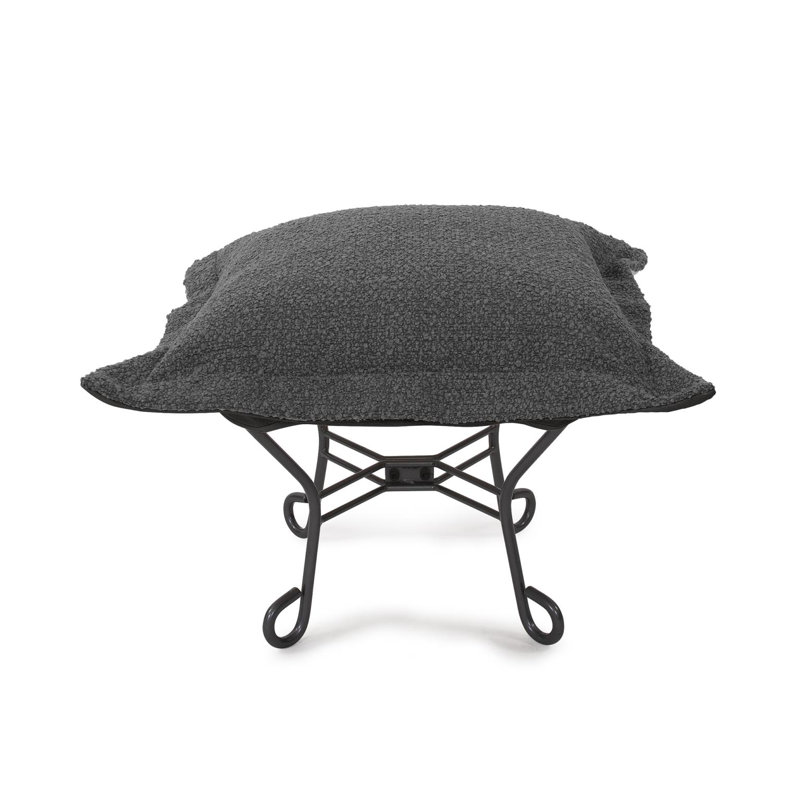 Repose-pieds Scroll Puff Titane - Barbet chocolat / naturel, Noir