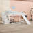Twin Wood Loft Bed With Storge Staircase, Convertible Ladder And Slide-418993915