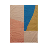 Flatweave Rectangle 6' x 9' Wool Area Rug in Blue/Brown/Red