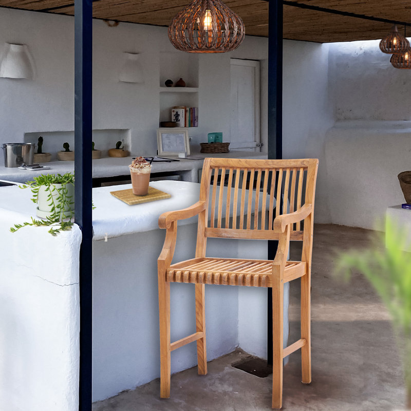 Castle Outdoor Teak Bar Stool