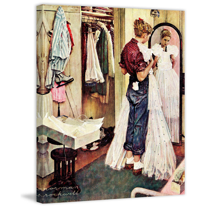 « prom de la commode » par norman rockwell, reproduction d’art sur toile tendue, H 48 po x l 40 po
