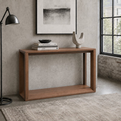 Modern Style Rectangular Console Table with Ample Storage for Entryway & Living Room