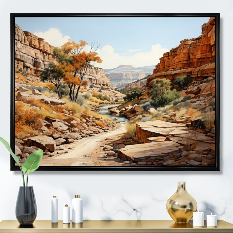 «Anyon Endless Journey», reproduction sur toile, Cadre flottant noir, H 24 po x l 32 po x P 1 po