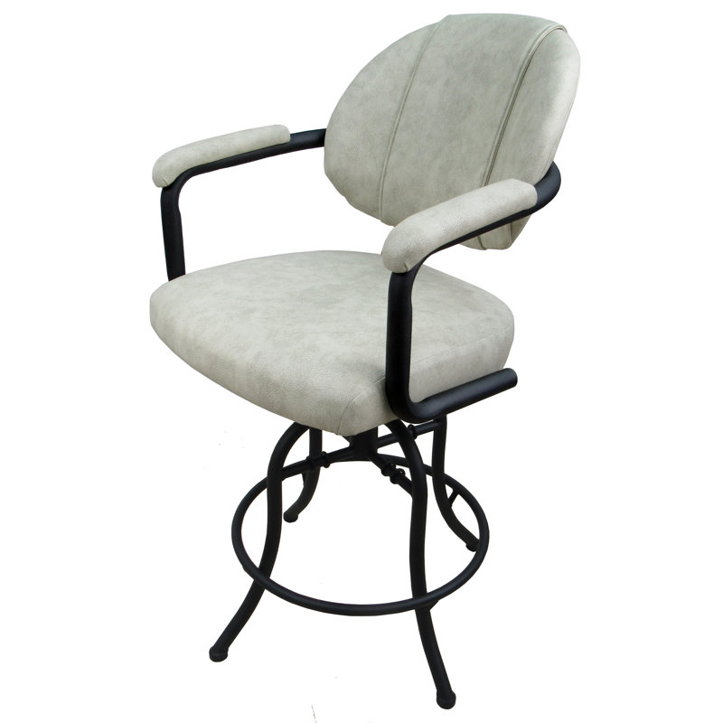 Siyao Swivel Upholstered Counter Stool with Metal Frame, Innova Albaster, Counter Stool (26" Seat Height)