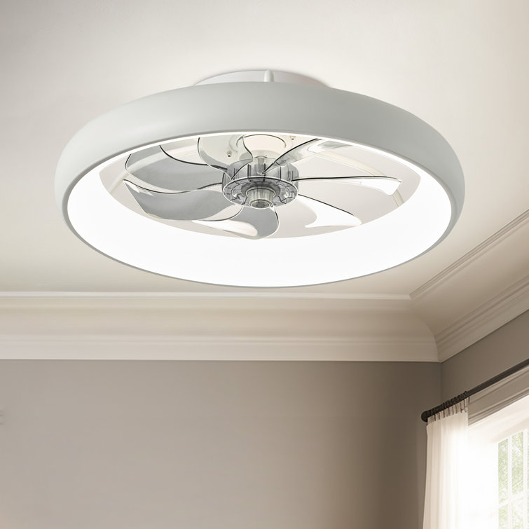 20'' Modern Dimmable LED Ceiling Fan with Light and Remote Control White