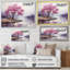 Fleur de cerisier mauve au bord du lac II - Art mural cerisier en fleurs-1070027078-1070027084