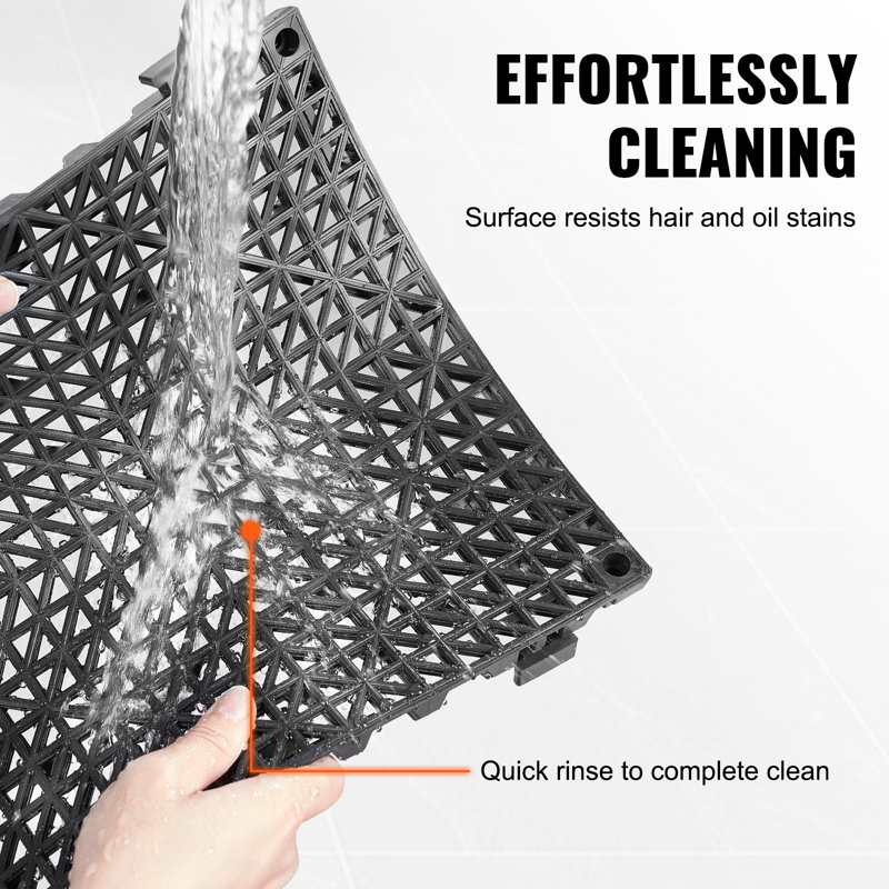 Black PVC Interlocking Drainage Floor Tiles for Wet Areas