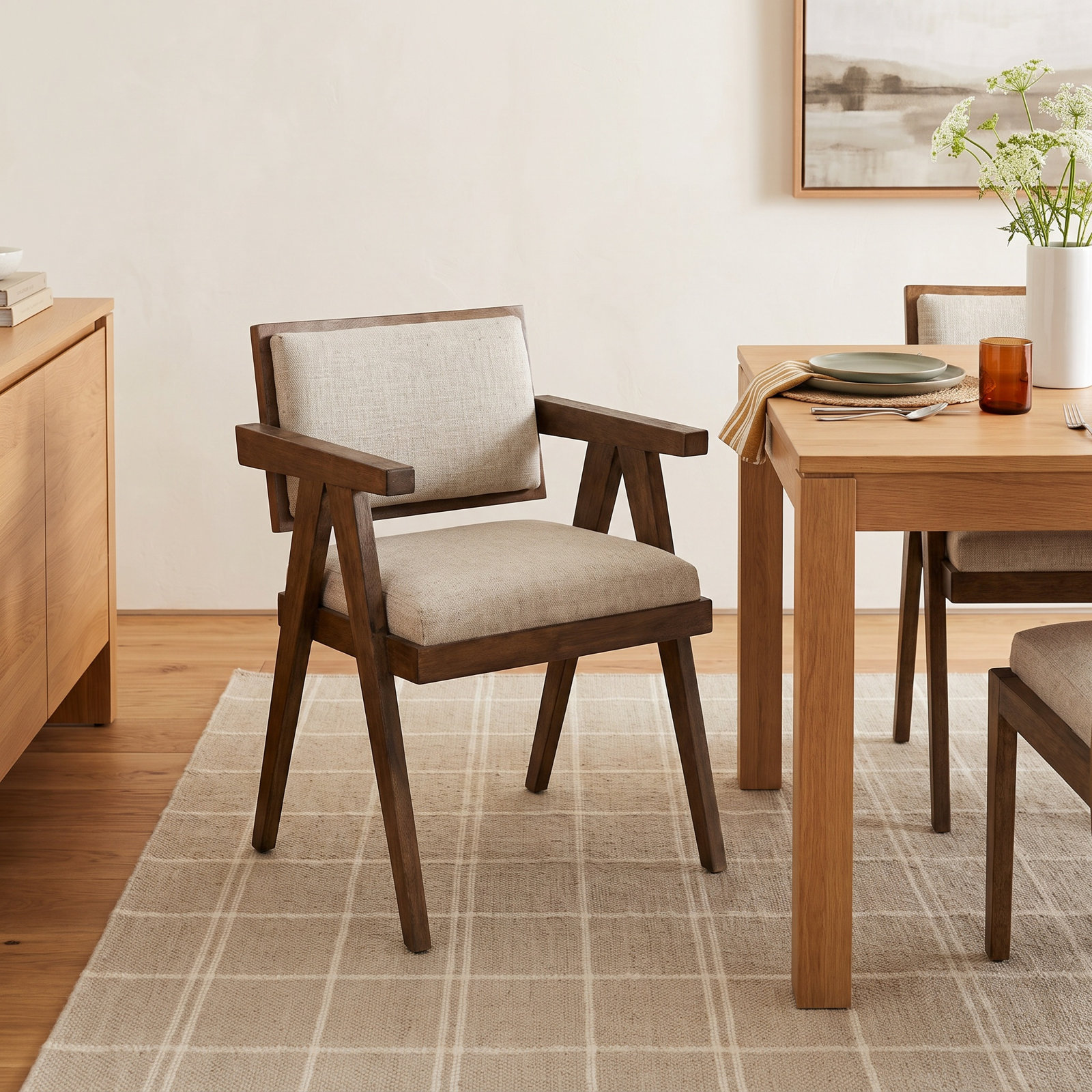 Desi Linen Mango Dining Armchair, Brown