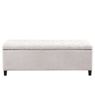 Natural Storage Bench - Solid Wood Legs, 54.57 Lb Package Weight, Soft Close With Top And Legs Close, , 400 Lbs Capacity
