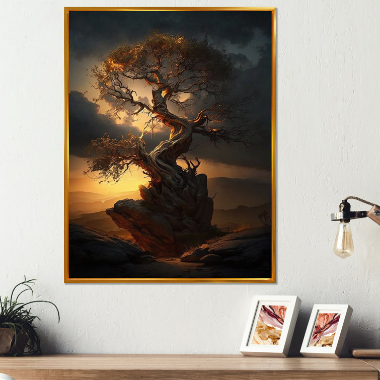 Landscape Canvas Paintings, Tree Sunset Painting, Buy Paintings