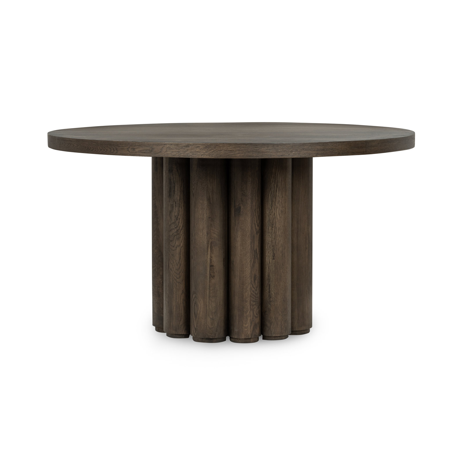 Vander Wood Round Dining Table, Toasted Brown