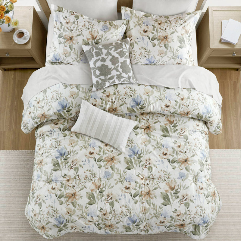 Ensemble d'édredon surdimensionné en satin de coton 6 pièces Cal King, Édredon très grand californien + 5 pièces suppl