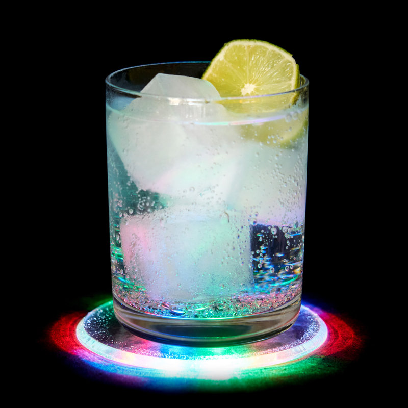 Multicolor LED Light-Up Drink Coasters Set of 4