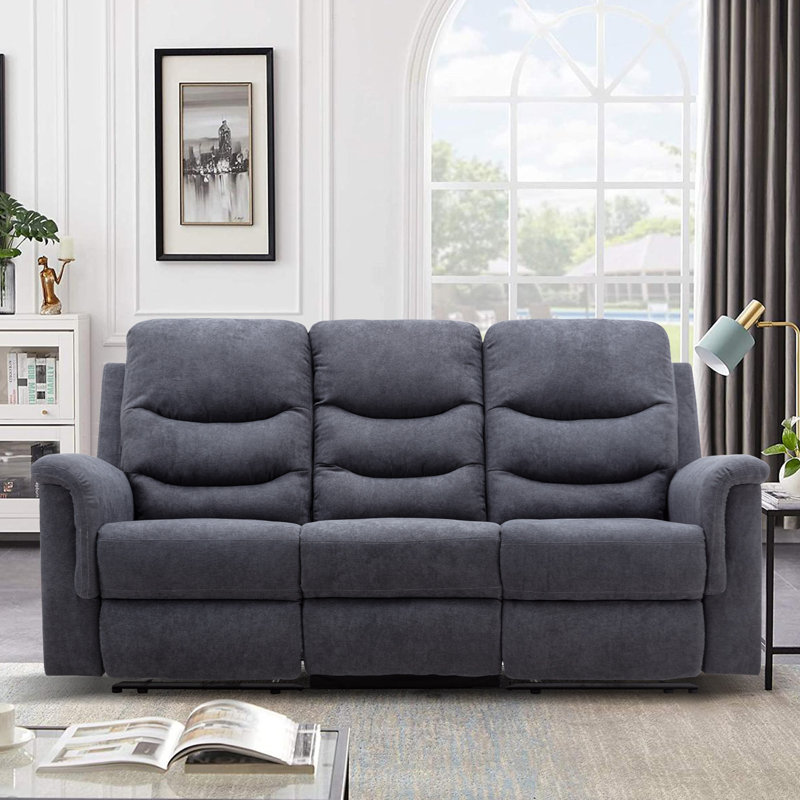 Geni Upholstered 78'' Reclining Sofa, Polyester