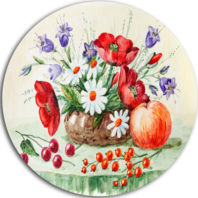 " Colorful Bunch Of Flowers And Fruits "