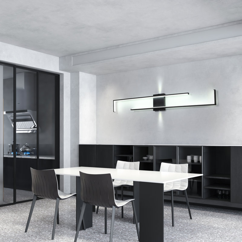Gurine 140cm LED Dimmable Black Flush Mounted Sconce