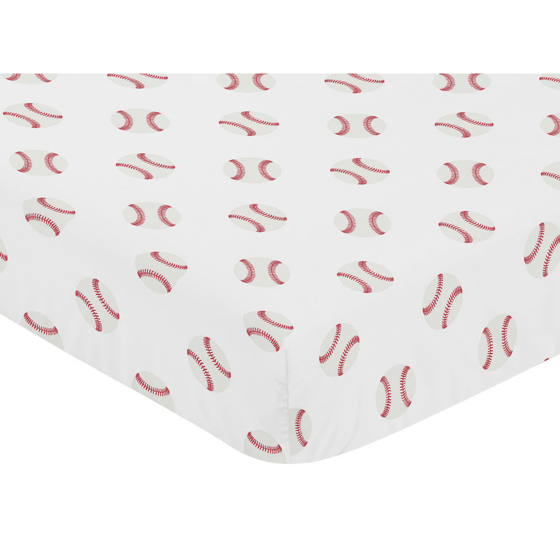 Drap-housse pour lit de bébé Baseball Patch