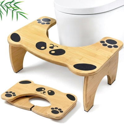 Toilet Stool Foldable, 7 in Poop Stool for Bathroom, Portable Squatting Potty Stool for Adults & Kids