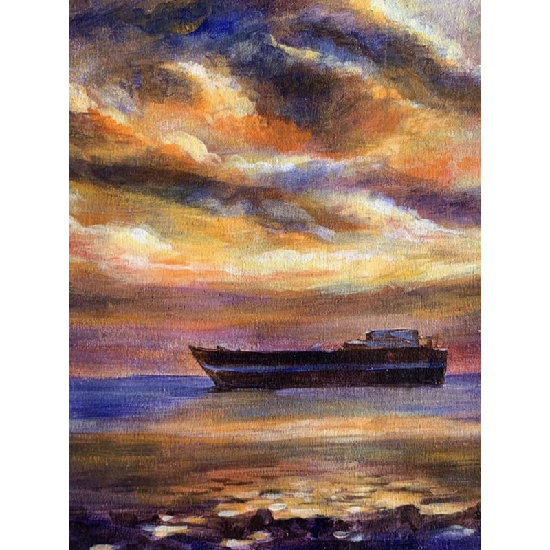 Paysage marin coloré | Acrylique sur toile | Par Kishore Kawad