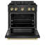 ZLINE Autograph 30" Paramount Dual Fuel Black Stainless Range w/ Gold Accents (SDRBZ-30-G)-169152770