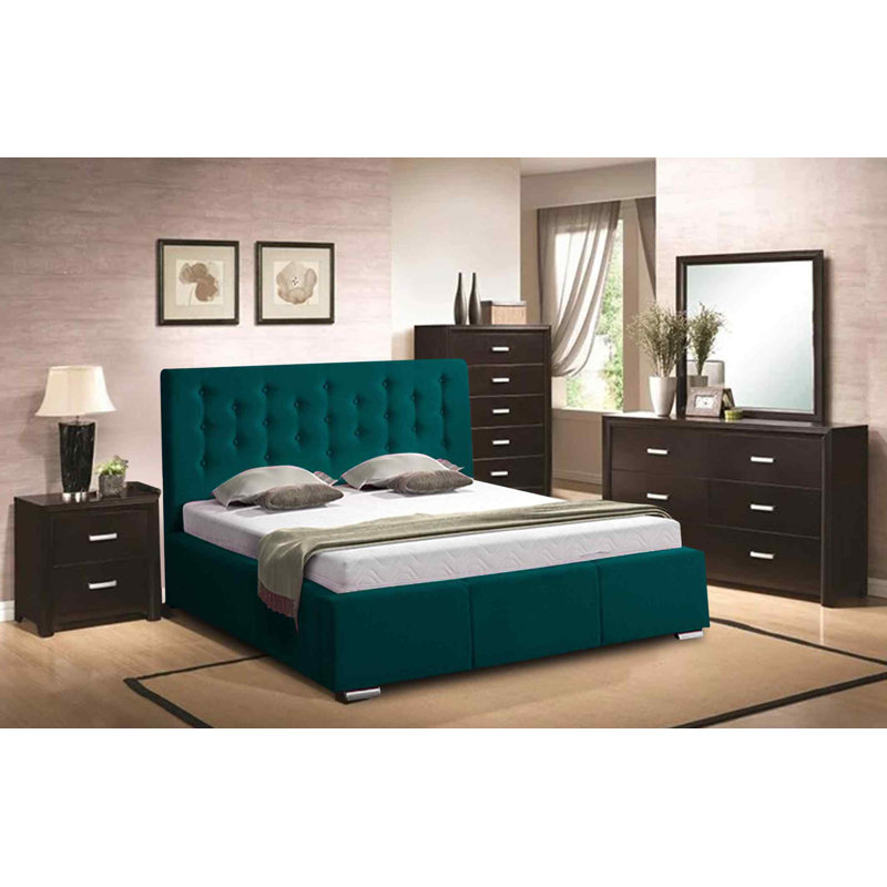 Upholstered Bed, Single (3'), Green