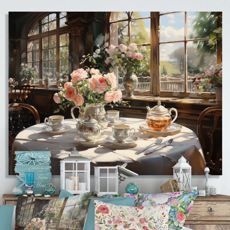 Thé champêtre «Country clubs», H 16 po x l 32 po x P 1 po, Toile tendue