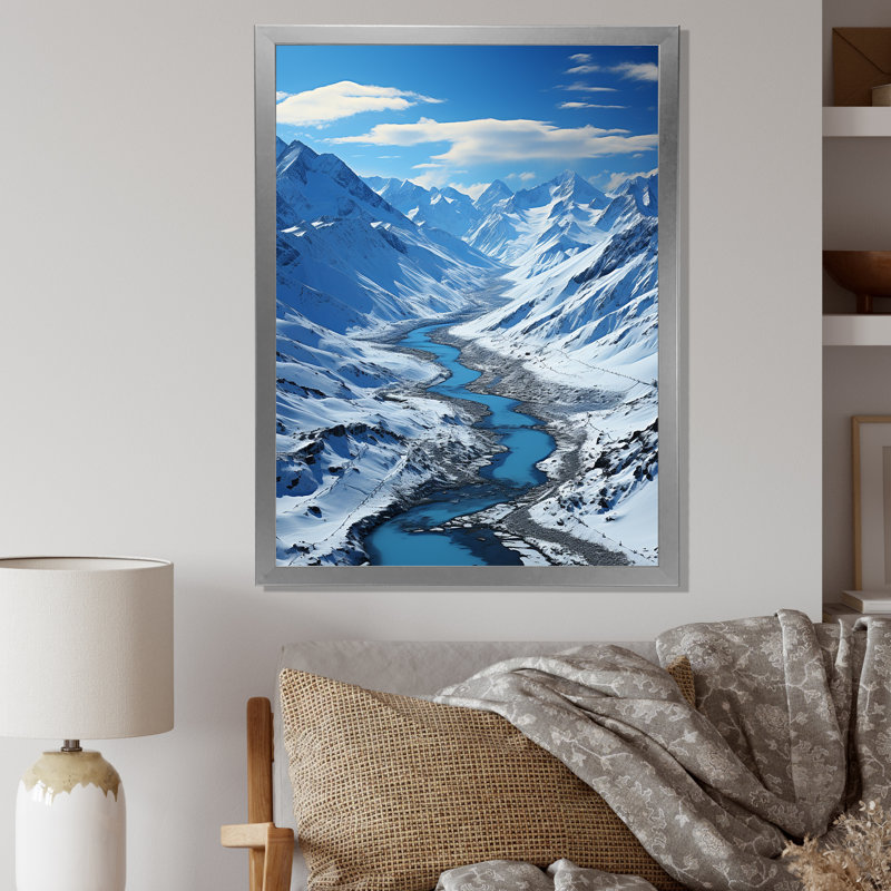 Burchinal Alaska Glacial Flow II - impression, H 44 po x l 34 po x P 1,5 po, Cadre photo argenté