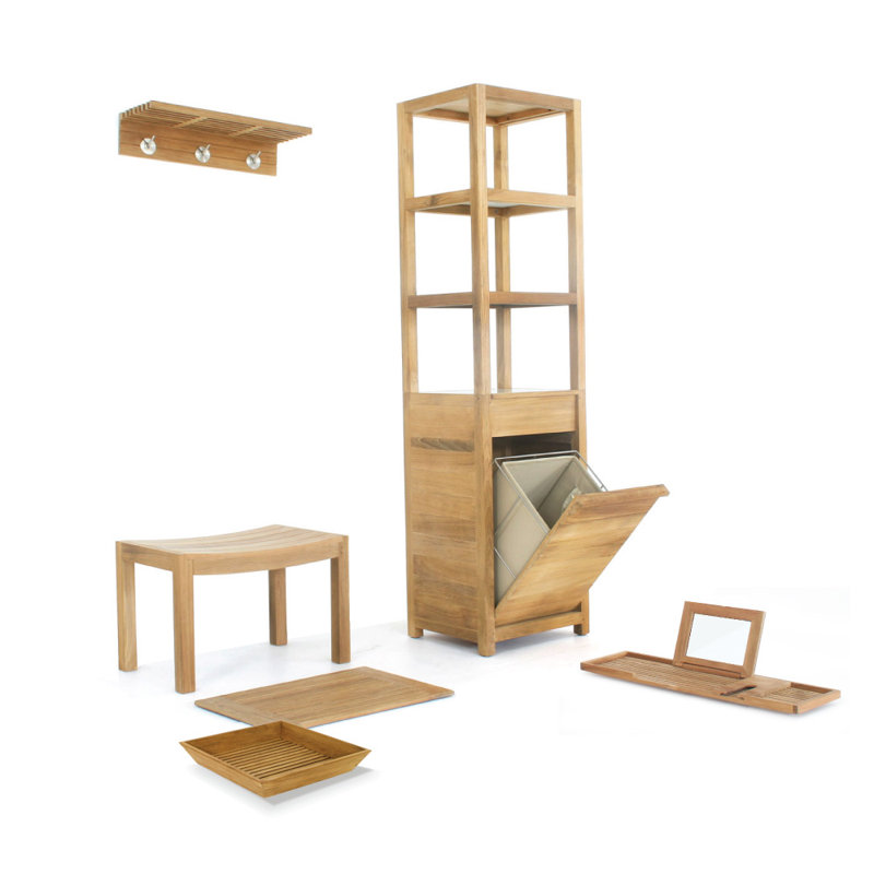 Ensemble de meuble de rangement autoportant en bois massif