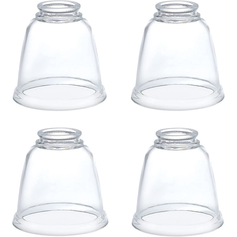 Clear Glass Bell Ceiling Fan Replacement Shades, 4-Pack