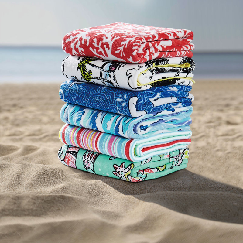  Très grande serviette de plage fantaisie, Multi