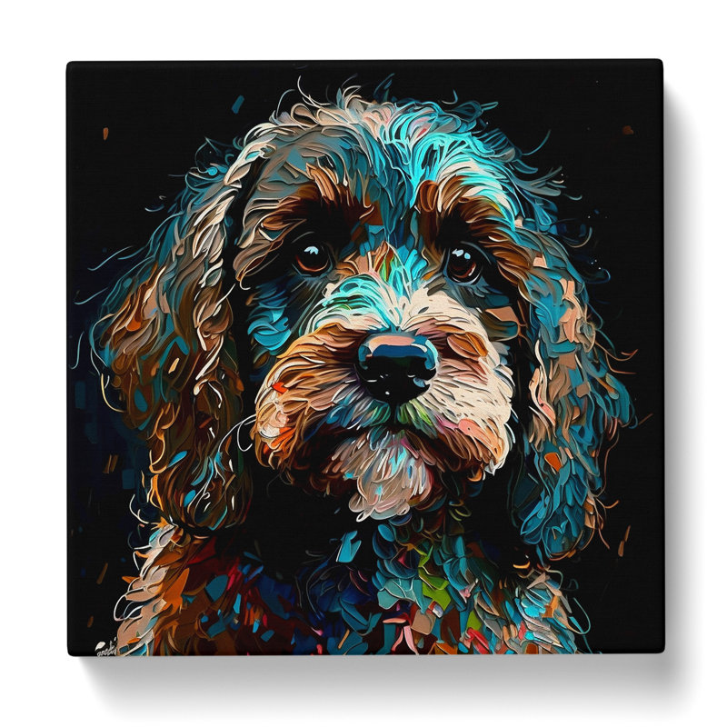 Cockapoo Palette Knife Painting No.1 - Wrapped Canvas