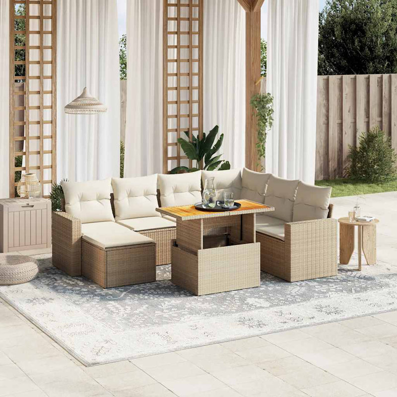 Ensemble de canapé de jardin Vidaxl beige, blanc crème