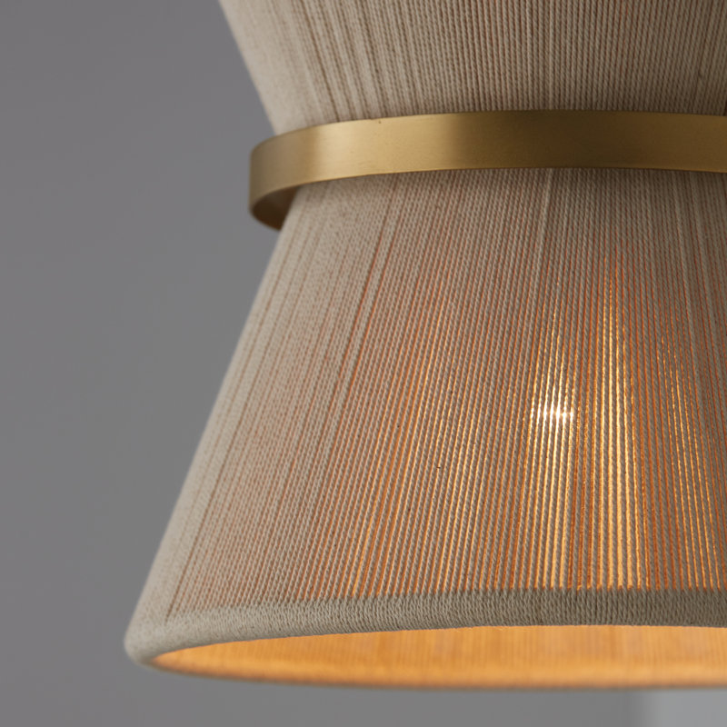 Cecilia 1 - Light Unique/Statement Pendant, Bleached Natural Rope