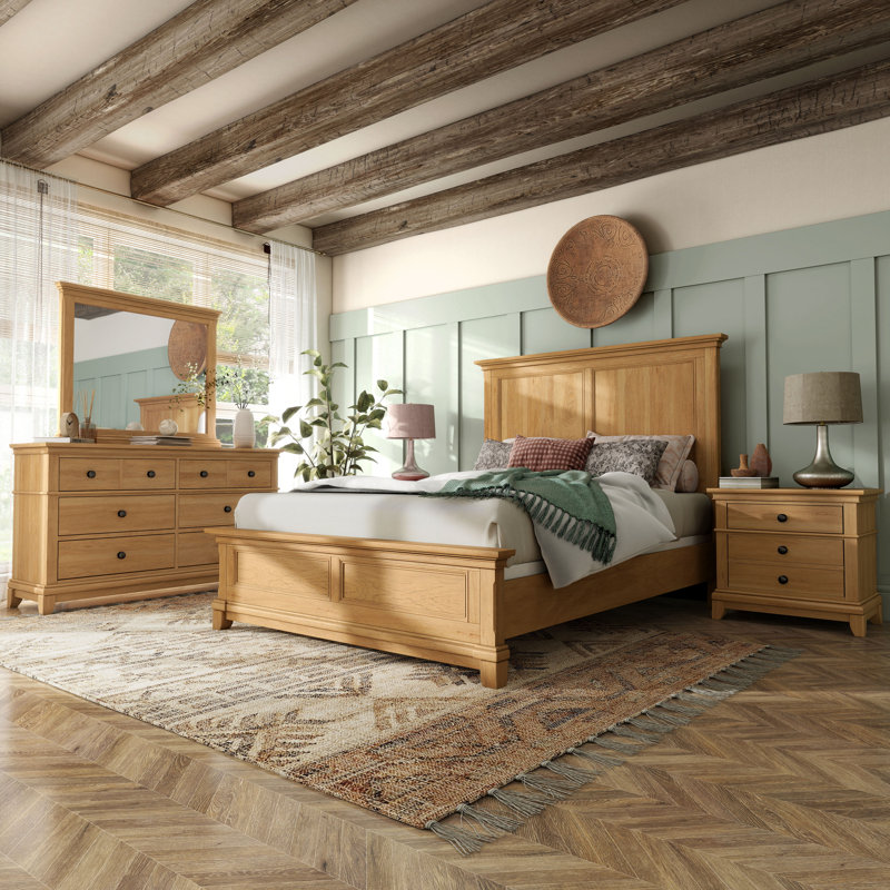 Tynemouth 5-Piece Bedroom Set, 5 Pcs: Bed, 2 Nightstands, Dresser, Mirror, Twin