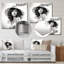 Portrait afro-américain noir et blanc - Illustration de mode, art mural en métal-1793967175