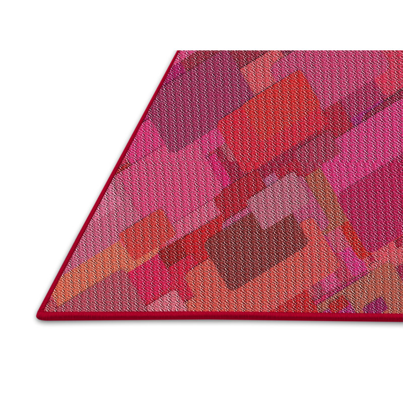 Motif géométrique rose Tapis décoratif, Rectangle 3 pi x 5 pi