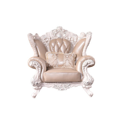 European Luxury Carved Leather Chair Leather Armchair