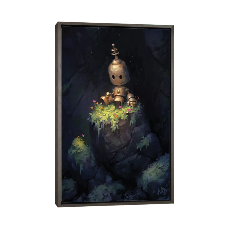 Art sur toile Secret Garden, H 60 po x l 40po x P 1,5 po, Toile avec cadre gris foncé rustique