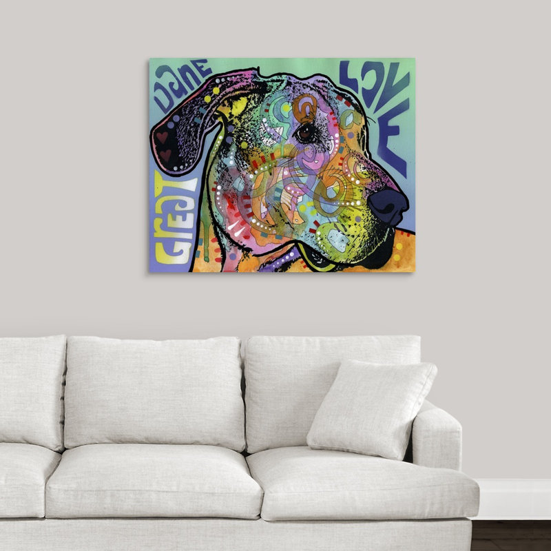« great danois luv », impression, Toile, H 8 po x l 10 po x P 1,5 po
