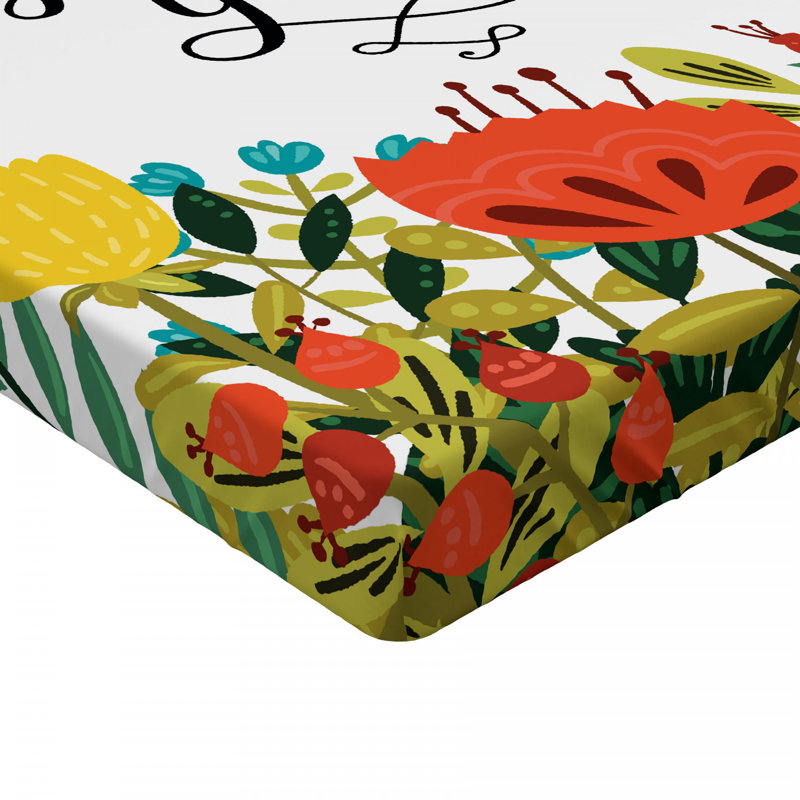 Microfiber Floral Fitted Sheet, Full Fitted Sheet
