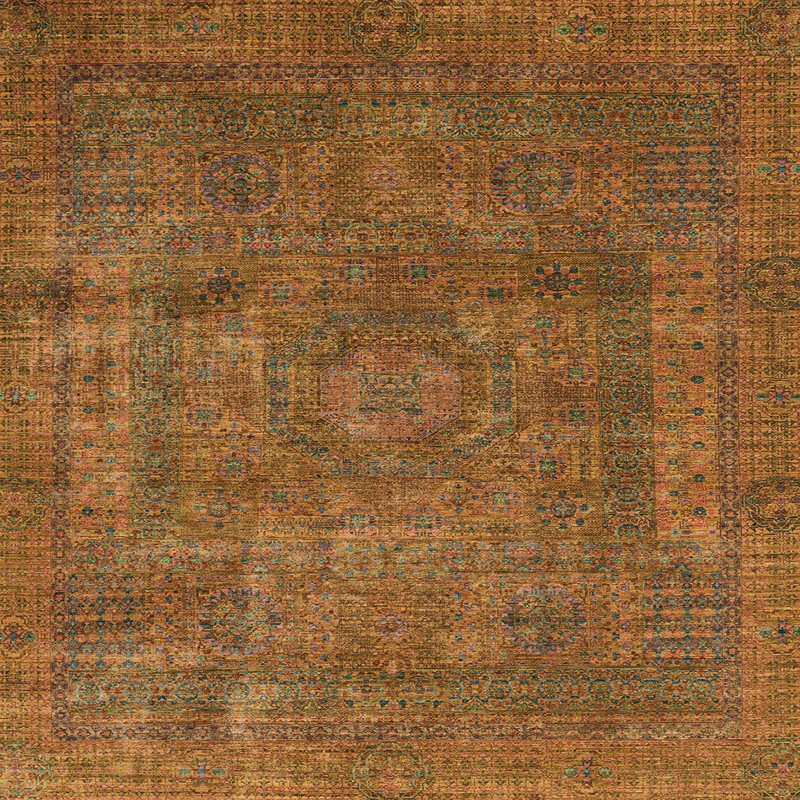Abstract Indoor Rug, Square 5'