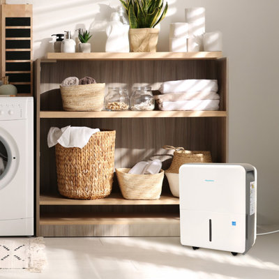 Keystone ENERGY STAR 50-pint Portable Dehumidifier with Built-In Pump in White