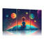 3Pcs Space Boy Canvas Wall Art Cute Inspirational Space Fantasy Wall Decor Pictures With Planet Pattern Poster Prints Painting For Child’S Bedroom And Decoration Ready To Hang Canvas-833219258