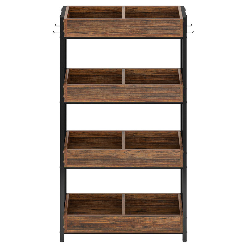 30 Inches 4-Tier Retail Display Rack With Hooks